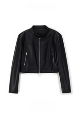 Stand-Up Slim Dandy Leather Jacket