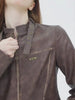 Retro Brown Slim Leather Jacket